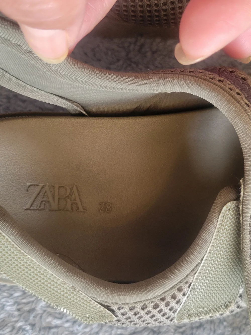 Zara Olive Green Mesh Hook-and-Loop Kids Sandals